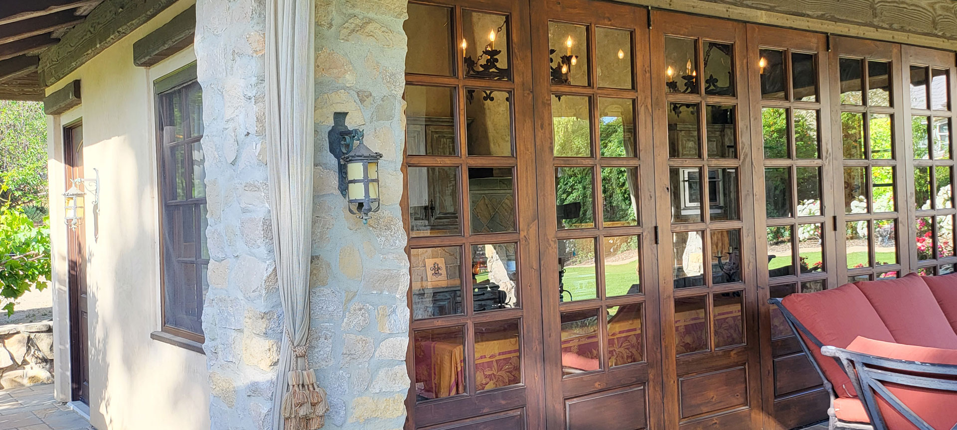 Wood Frame Glass Doors